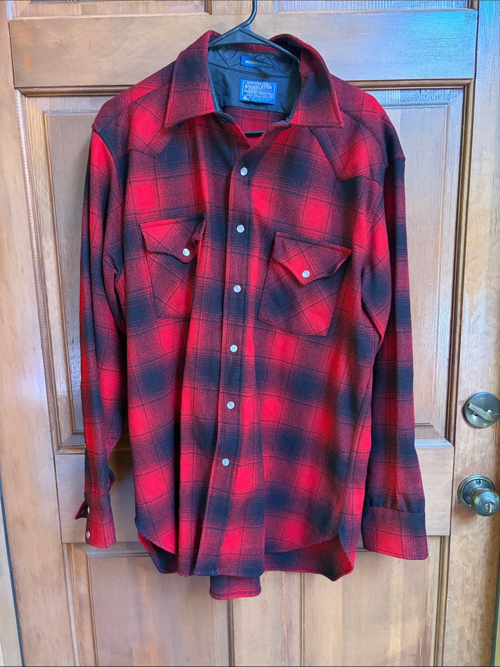 Pendleton High Grade Western Wear Classic Red Plaid Western Work Shirt
